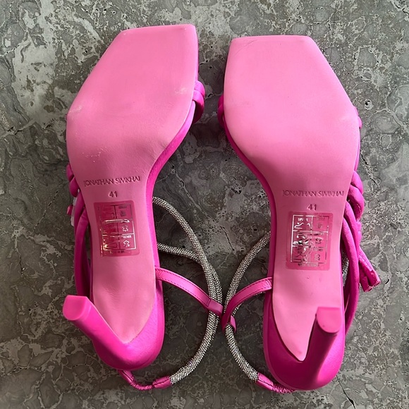 NEW Jonathan Simkhai Cassie Crystal Strappy Sandals Pink Size 41 New in Box - Picture 9 of 14